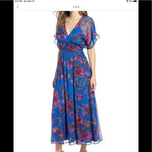 Botanical Print Maxi Dress